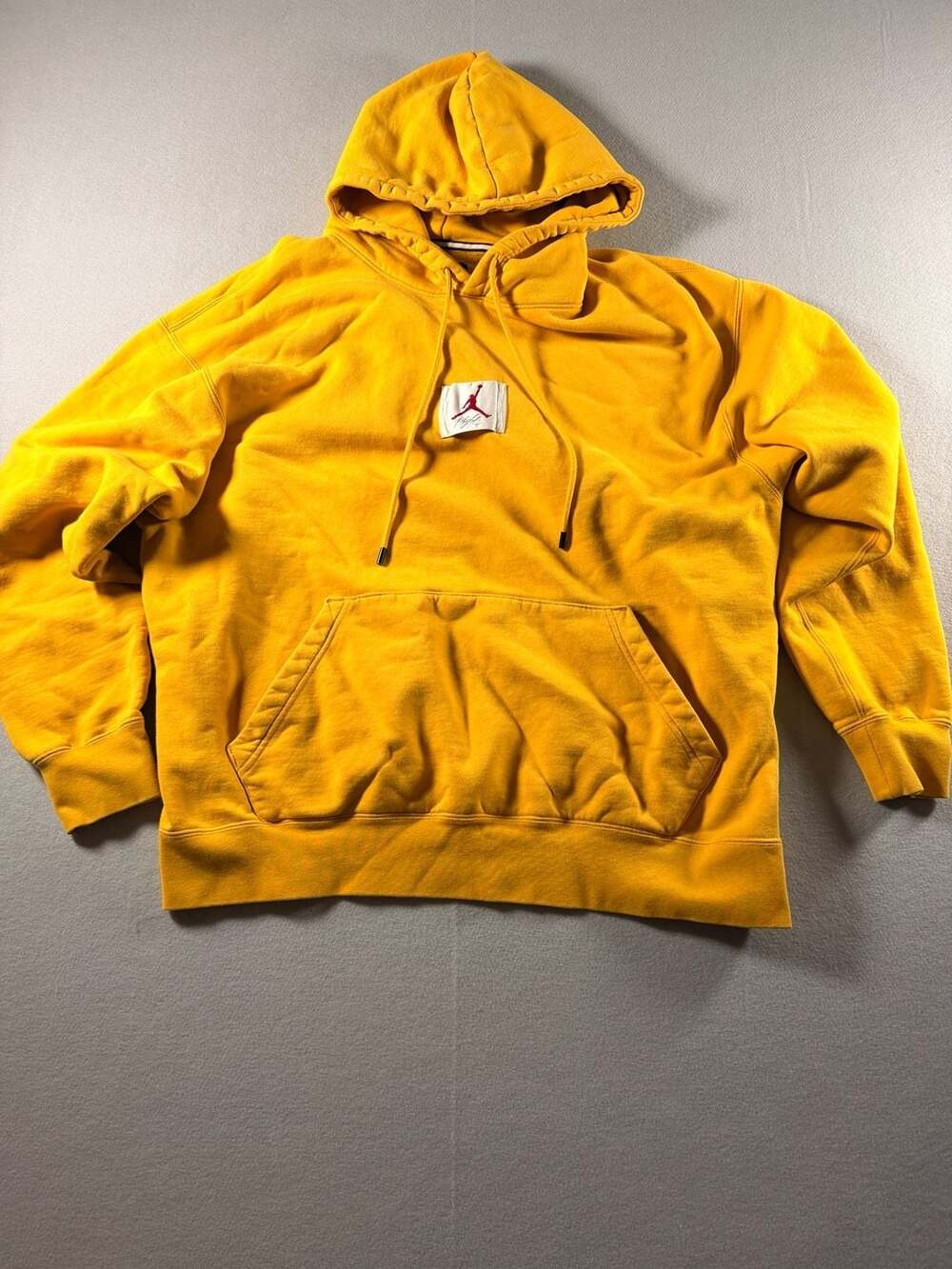 Nike Jordan Flight Fleece Washed Pullover Hoodie Yellow Ochre